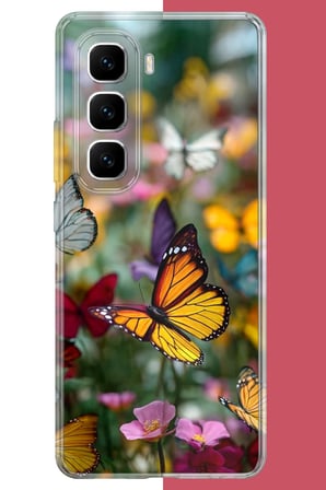 Infinix GT 50 Pro Uyumlu Kelebek Bahçesi Baskılı Silikon Kılıf