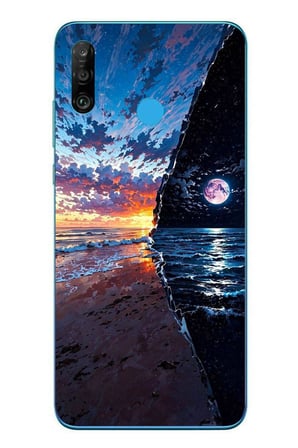 Huawei P30 Lite Uyumlu Deniz Günbatımı Baskılı Silikon Kılıf
