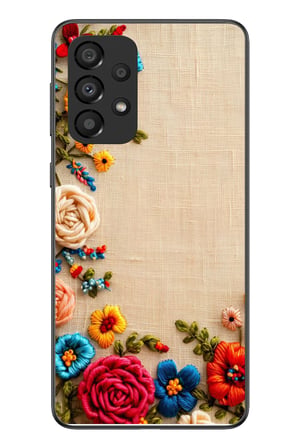 Samsung Galaxy A33 Uyumlu İşlemeli İğne Oyası Baskılı Silikon Kılıf