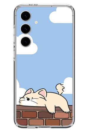 Samsung Galaxy S24 FE Uyumlu Duvar Üstünde Kedi Baskılı Silikon Kılıf