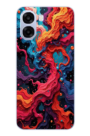 Oppo A6t - A6X Uyumlu Dalgaların İz Karışımı Baskılı Silikon Kılıf