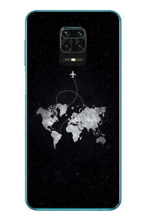 Redmi Note 9s Uyumlu Dünya Haritası Uçuş Baskılı Silikon Kılıf
