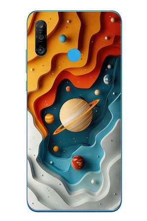Huawei P30 Lite Uyumlu Uzay Renk Paleti Baskılı Silikon Kılıf