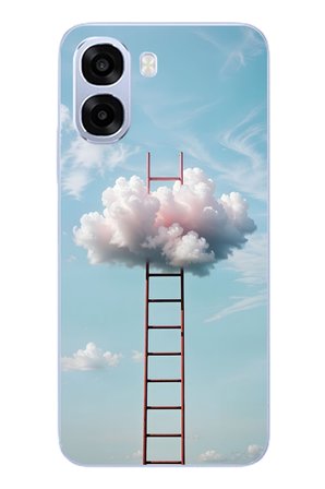 Oppo A6t - A6X Uyumlu Buluta Çıkan Merdiven Baskılı Silikon Kılıf