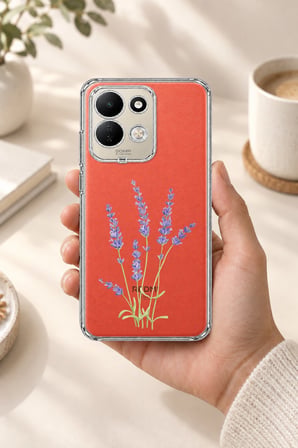 Redmi 17 4G/5G Uyumlu Lavanta Çiçek Tasarımlı Baskılı Silikon Kılıf