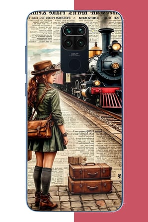 Redmi Note 9 Uyumlu vintage tren Baskılı Silikon Kılıf