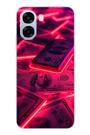Oppo A6t - A6X Uyumlu Kızıl Dolarlar Baskılı Silikon Kılıf