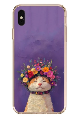 iPhone XS MAX Uyumlu Frida Catlo kedi Baskılı Silikon Kılıf