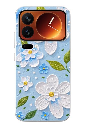 Xiaomi 17 Pro Max Uyumlu Mavi Papatyalar Baskılı Silikon Kılıf