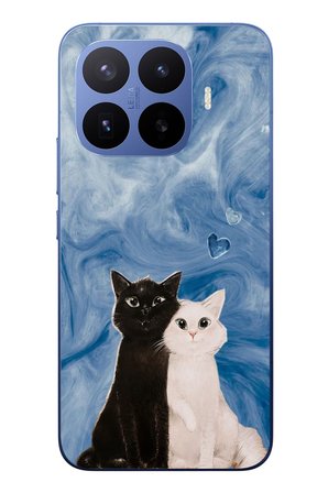 Xiaomi 17T Pro
 Uyumlu Siyah ve Beyaz Kedi Baskılı Silikon Kılıf