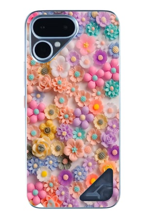 Tecno Pova Curve 2 Uyumlu Çiçek Bükleleri Baskılı Silikon Kılıf