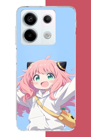 Redmi Note 13 PRO 5G Uyumlu kawaii pembe saçlı kız Baskılı Silikon Kılıf