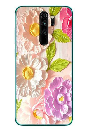Redmi Note 8 Pro Uyumlu Beyaz Papatyalar Baskılı Silikon Kılıf