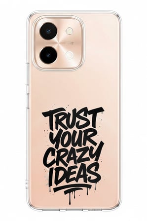 Vivo Y28 Uyumlu Crazy Trust Baskılı Silikon Kılıf