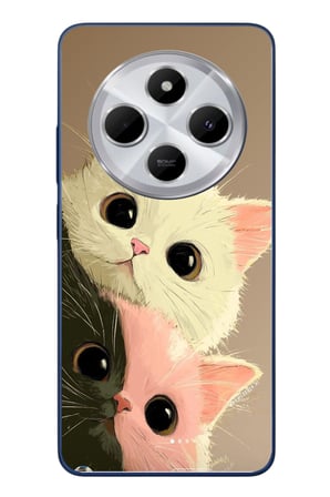 Redmi 14C Uyumlu Pembe Siyah Beyaz Kedi Baskılı Silikon Kılıf