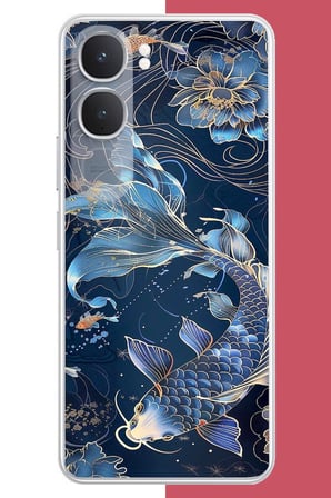 Vivo 315G Uyumlu mavi yüzen balık Baskılı Silikon Kılıf