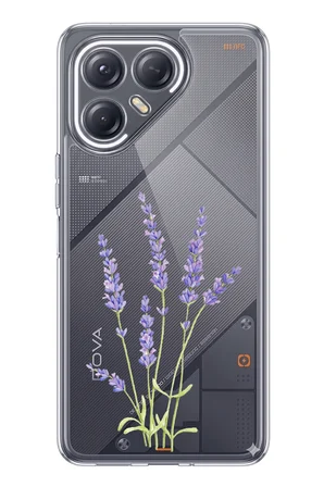 Tecno Pova 7 ULTRA 5G Uyumlu Lavanta Çiçek Tasarımlı Baskılı Silikon Kılıf