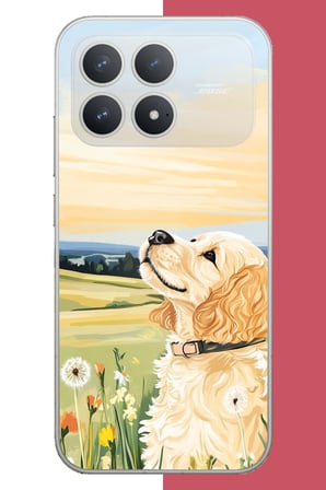 Poco F8 Pro Uyumlu golden köpek Baskılı Silikon Kılıf