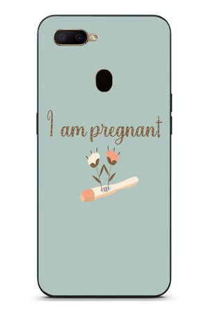Oppo A5S Uyumlu I'm Pregnant Baskılı Silikon Kılıf