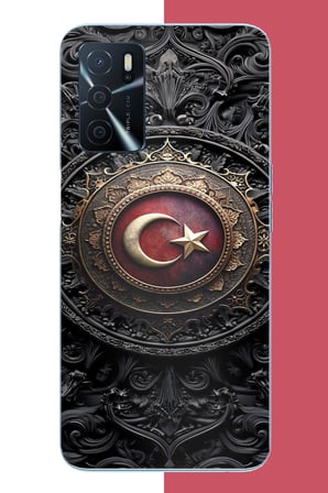 Oppo A16 Uyumlu Türk Rozet Baskılı Silikon Kılıf