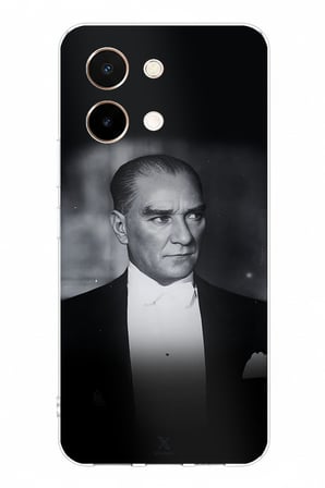 Vivo Y28 Uyumlu Zarafet ve Asalet: Atatürk Smokinli Baskılı Silikon Kılıf
