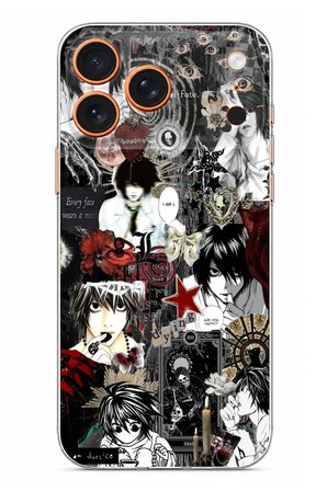 iPhone 17 PRO MAX Uyumlu Death Note Kolaj Tasarımlı Baskılı Silikon Kılıf
