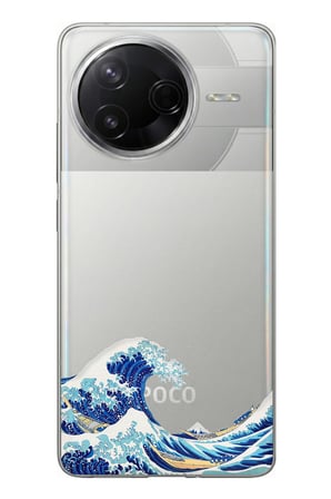 Poco F7 Pro Uyumlu Kanagawa Oki Nami Ura Dalgası Tasarımlı Baskılı Silikon Kılıf