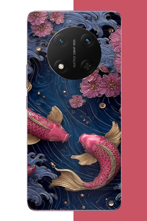 Honor Magic 7 Lite Uyumlu kırmızı balıklar Baskılı Silikon Kılıf