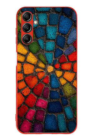 Samsung Galaxy A14 Uyumlu Gökkuşağı Renkli Kaldırım Baskılı Silikon Kılıf