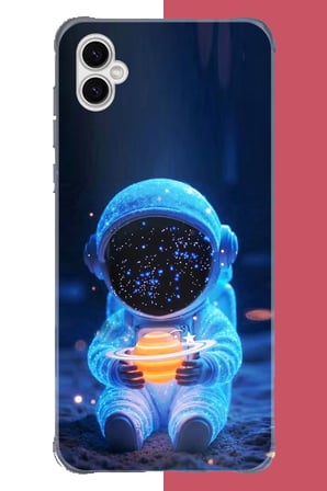 Samsung Galaxy A04 Uyumlu Yıldızlı Astronot Baskılı Silikon Kılıf