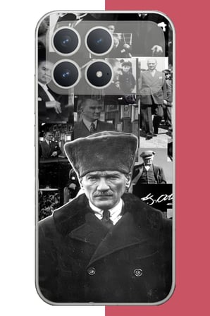 Poco F8 Pro Uyumlu atatürk kolaj 2.jpeg Baskılı Silikon Kılıf