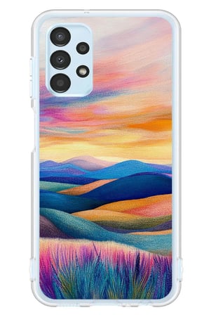Samsung Galaxy A13 Uyumlu Renkli Pastel Günbatımı Baskılı Silikon Kılıf