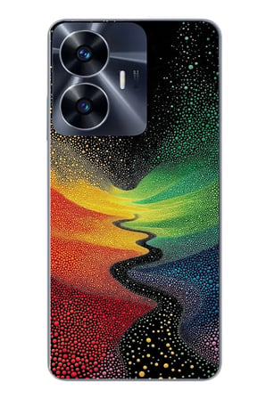 Realme C55 Uyumlu Renkli Yollar Baskılı Silikon Kılıf