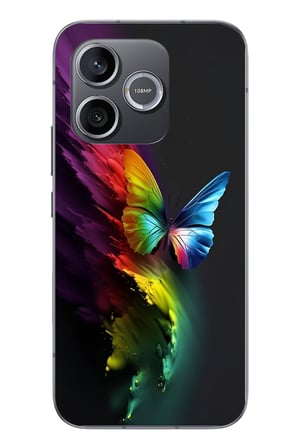 Honor 600 Uyumlu Gökkuşağı Kelebeği Baskılı Silikon Kılıf