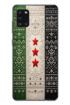 Samsung Galaxy A31 Uyumlu Suriye Bayrağı Dokuma Baskılı Silikon Kılıf