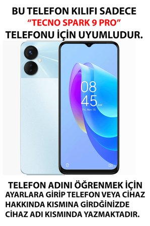 Tecno Spark 9 Pro Uyumlu Pembe Çiçek Desenli Baskılı Silikon Kılıf