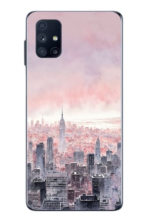 Samsung Galaxy M51 Uyumlu Gökdelenler Baskılı Silikon Kılıf