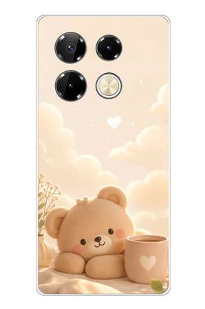 Infinix Note 40 PRO Uyumlu Sevimli Tatlı Ayı Baskılı Silikon Kılıf