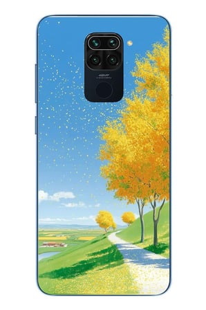 Redmi Note 9 Uyumlu Sarı Sonbahar Ağacı Baskılı Silikon Kılıf