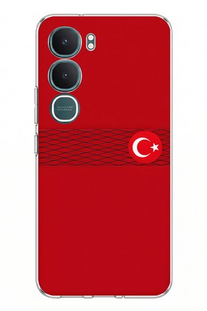Vivo Y31 5G Uyumlu Türk Milli Takım Izgara Desenli Forma Baskılı Silikon Kılıf