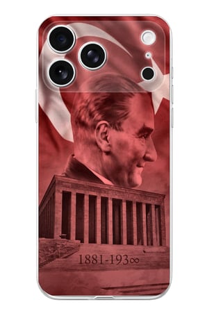 İphone 17 PRO Uyumlu Atatürk Portresi ve Anıtkabir Baskılı Silikon Kılıf
