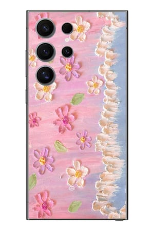 Samsung Galaxy S24 Ultra Uyumlu Çiçek Dalgaları Baskılı Silikon Kılıf