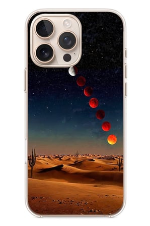 İphone 16 Pro Max Uyumlu Ayın Geçişi Baskılı Silikon Kılıf