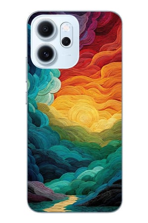 Oppo Reno 14F Uyumlu Gün Doğumu ve Batımı Baskılı Silikon Kılıf
