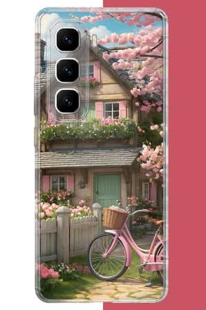 Infinix GT 50 Pro Uyumlu pembe bisiklet Baskılı Silikon Kılıf