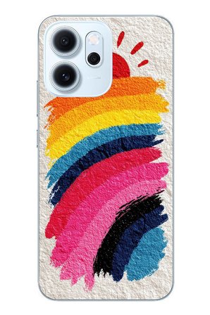 Oppo Reno 14F Uyumlu Güneşli Gökkuşağı Baskılı Silikon Kılıf