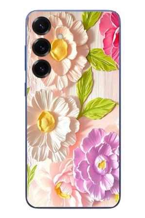 Samsung Galaxy S25 Plus Uyumlu Beyaz Papatyalar Baskılı Silikon Kılıf