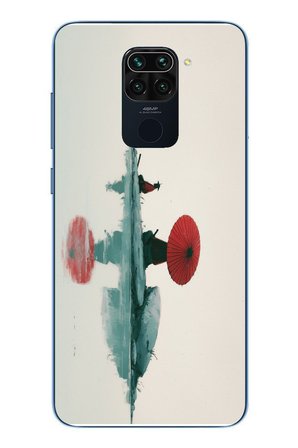 Redmi Note 9 Uyumlu Japon Şemsiyesi Baskılı Silikon Kılıf