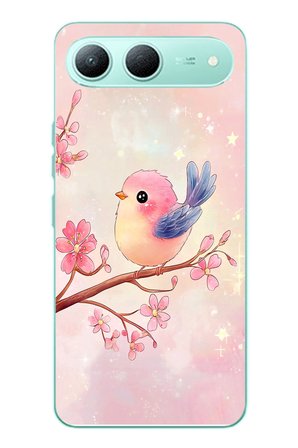 Tecno Spark 40 5G Uyumlu Dalda ki Kuş Baskılı Silikon Kılıf