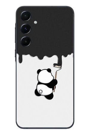 Samsung Galaxy A55 Uyumlu Boyacı Panda Baskılı Silikon Kılıf